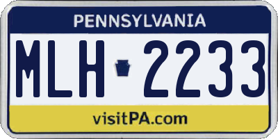 PA license plate MLH2233