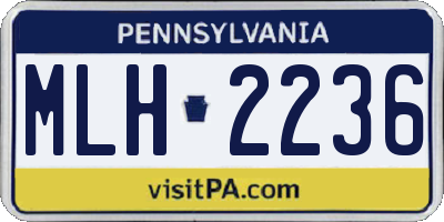 PA license plate MLH2236