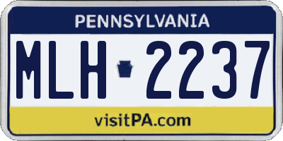 PA license plate MLH2237
