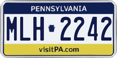 PA license plate MLH2242