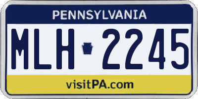 PA license plate MLH2245