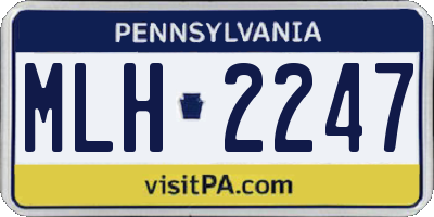 PA license plate MLH2247
