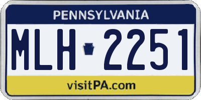 PA license plate MLH2251