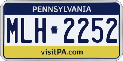 PA license plate MLH2252