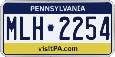 PA license plate MLH2254