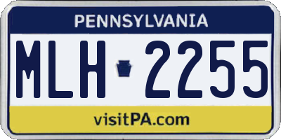 PA license plate MLH2255