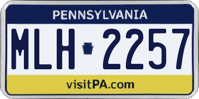 PA license plate MLH2257