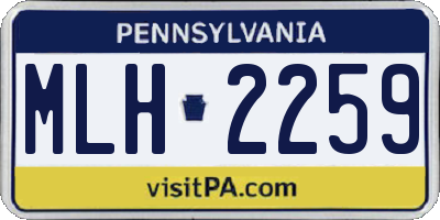 PA license plate MLH2259