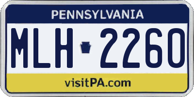 PA license plate MLH2260
