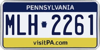 PA license plate MLH2261