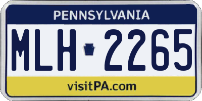 PA license plate MLH2265