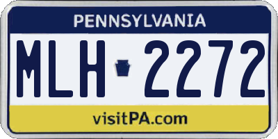 PA license plate MLH2272