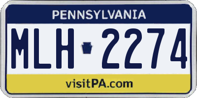 PA license plate MLH2274