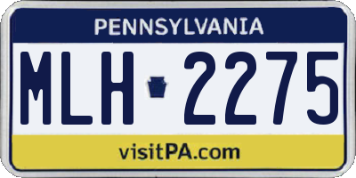 PA license plate MLH2275