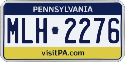 PA license plate MLH2276