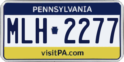 PA license plate MLH2277
