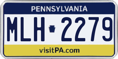 PA license plate MLH2279