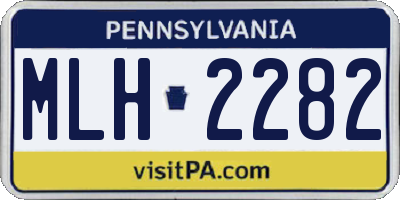 PA license plate MLH2282