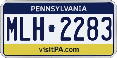 PA license plate MLH2283