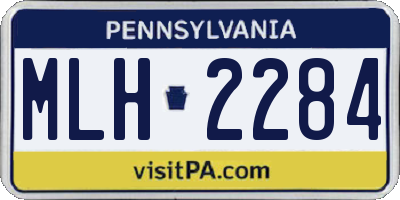 PA license plate MLH2284