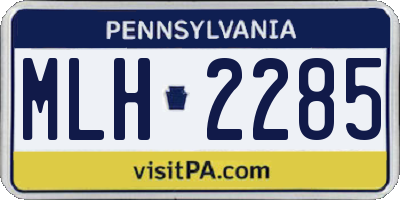 PA license plate MLH2285