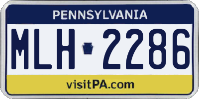 PA license plate MLH2286