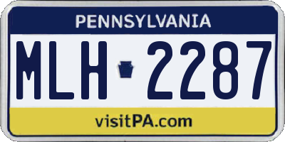 PA license plate MLH2287