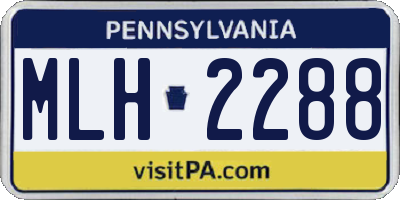 PA license plate MLH2288