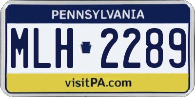 PA license plate MLH2289