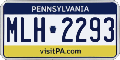 PA license plate MLH2293