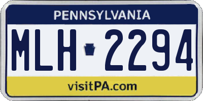 PA license plate MLH2294