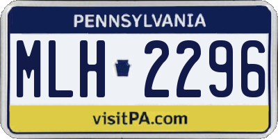 PA license plate MLH2296