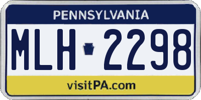 PA license plate MLH2298