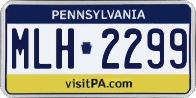 PA license plate MLH2299