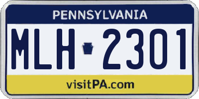 PA license plate MLH2301