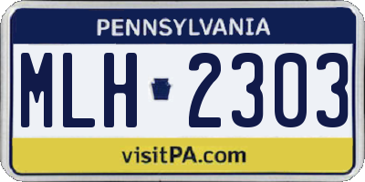 PA license plate MLH2303