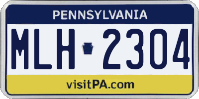 PA license plate MLH2304