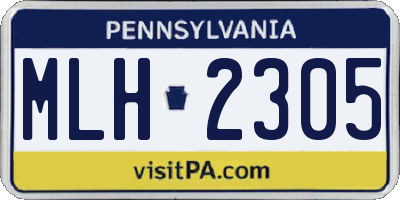 PA license plate MLH2305