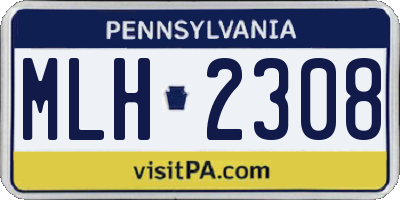 PA license plate MLH2308