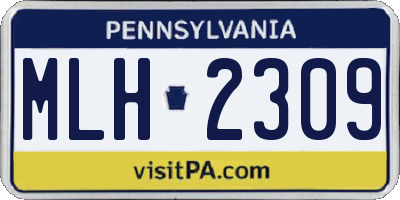 PA license plate MLH2309