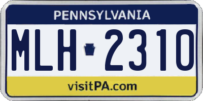 PA license plate MLH2310