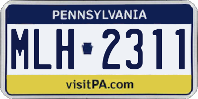 PA license plate MLH2311