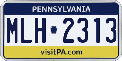 PA license plate MLH2313