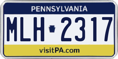 PA license plate MLH2317