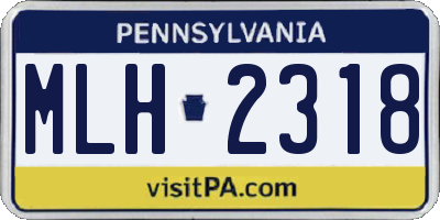 PA license plate MLH2318