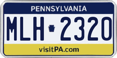 PA license plate MLH2320