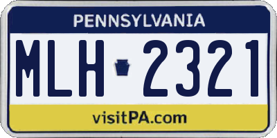 PA license plate MLH2321
