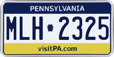 PA license plate MLH2325