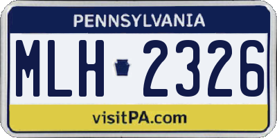 PA license plate MLH2326