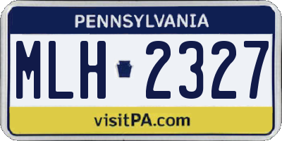 PA license plate MLH2327